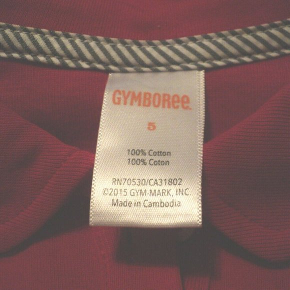 Gymboree Girls Size 5 Polo Top Red Short Sleeves Peter Pan Collar Chest Pocket - Picture 3 of 3